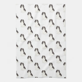 カバリエールキングチャールズスパニエル犬（トリコラー） キッチンタオル