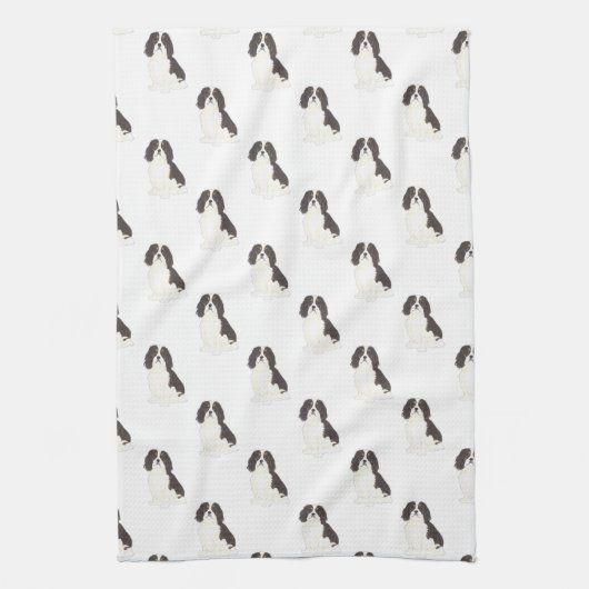 カバリエールキングチャールズスパニエル犬(トリコラー) キッチンタオル (縦)