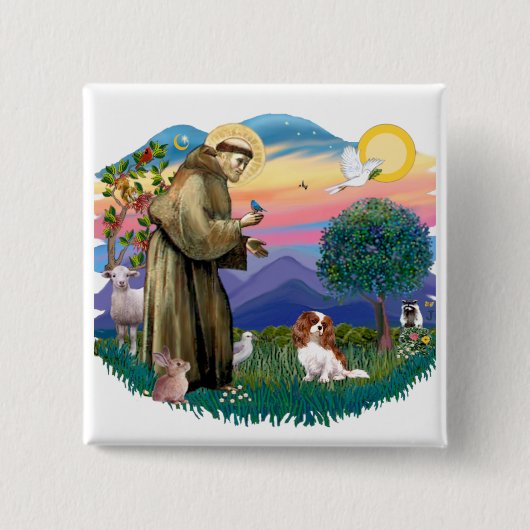 カバリエールキングチャールズスパニエル犬(ブレンハイム#2) 缶バッジ (正面)