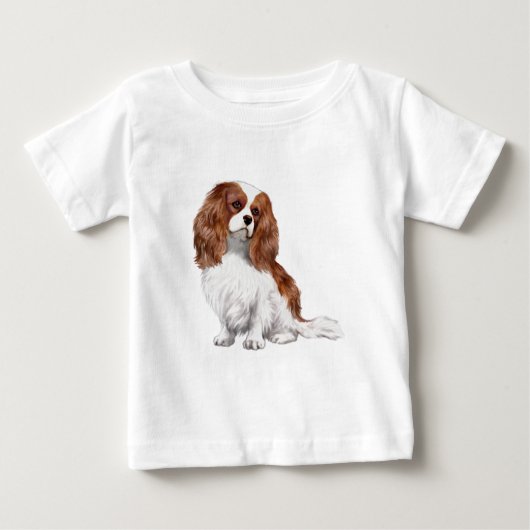 カバリエールキングチャールズスパニエル犬(ブレンハイムA) ベビーTシャツ (正面)
