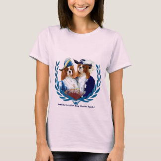 カバリエールキングチャールズスパニエル犬Tシャツ貴族Ble Tシャツ