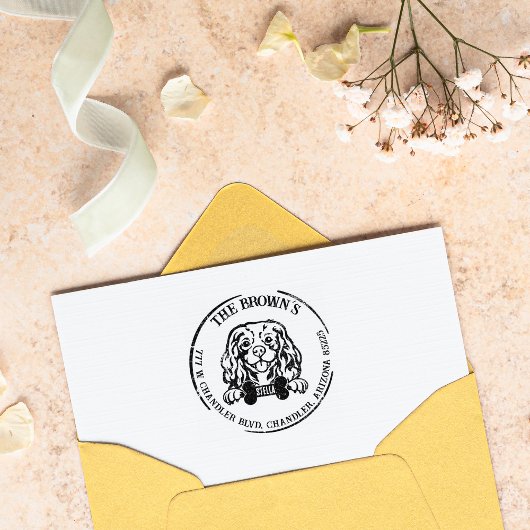 カバリエールキングチャールズドッグファミリー差出人住所 ラバースタンプ