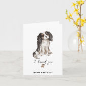 カバリエールキングチャールズドッグポーパピーペット誕生日 カード (黄色い花)