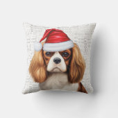 カバリエールキングチャールズドッグラバークリスマスホリデー クッション (裏面)