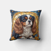 カバリエールキングチャールズパステルゴールデンステンドグラス クッション (裏面)