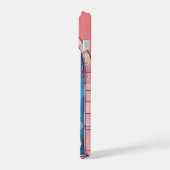 カバリエールキングチャールズパステルピンクステンドグラス iPhone 15ケース (左側面)