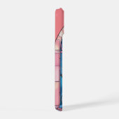 カバリエールキングチャールズパステルピンクステンドグラス iPhone 15ケース (右側面)