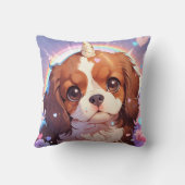 カバリエールキングチャールズパステルユニコーンレインボスカイ クッション (裏面)