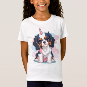 カバリエールキングチャールズパステルユニコーン Tシャツ