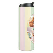 カバリエールキングチャールズパステルラインズコテージコア タンブラー (回転左)