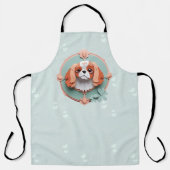 カバリエールキングチャールズパステル紙カッティングアート エプロン (正面)