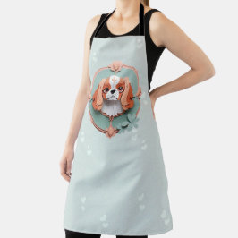 カバリエールキングチャールズパステル紙カッティングアート エプロン