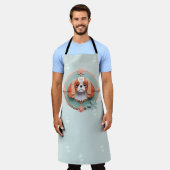 カバリエールキングチャールズパステル紙カッティングアート エプロン (着用した状態)