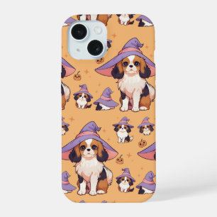カバリエールキングチャールズパステル魔女ハットハロウィン iPhone 15ケース