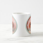 カバリエールキングチャールズピンクパステル紙カッティング コーヒーマグカップ (中央)