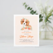 カバリエールキングチャールズピーチベビーシャワー招待状 (スタンド正面)