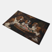 カバリエールキングチャールズ遊スパニエル犬ズトランプのポーカーアート ドアマット (アングル)