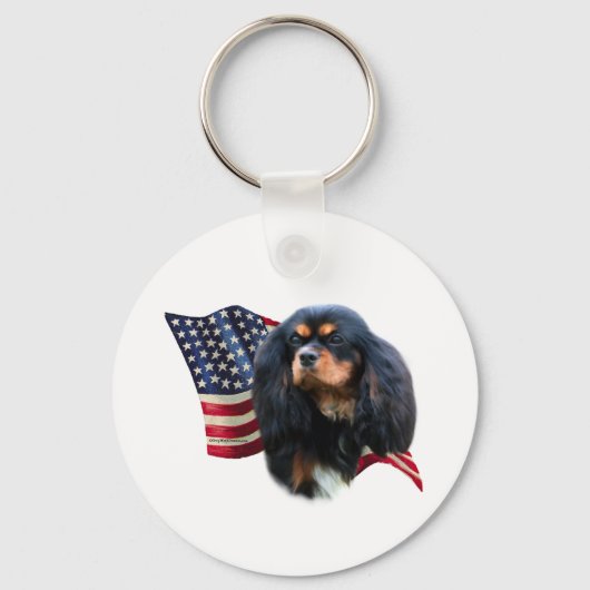 カバリエ王チャールズスパニエル犬国旗… - Keychain キーホルダー (正面)
