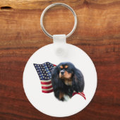 カバリエ王チャールズスパニエル犬国旗… - Keychain キーホルダー (正面)