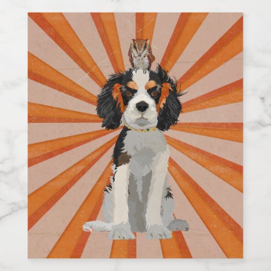 カバリエ&フクロウ ワインラベル (シングルラベル)