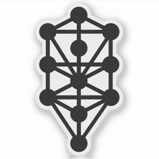 カバリスト的な生活の木（黒） シール (正面)