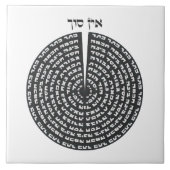 カバリズム創造ヘブライ語モノクロセフィロット タイル (正面)