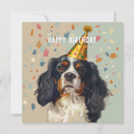 カバリヤキングチャールスパニエル犬誕生日カード シーズンカード