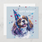 カバリヤキングチャールスパニエル犬誕生日カード シーズンカード (正面/裏面)