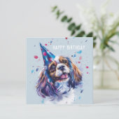 カバリヤキングチャールスパニエル犬誕生日カード シーズンカード (スタンド正面)