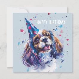 カバリヤキングチャールスパニエル犬誕生日カード シーズンカード