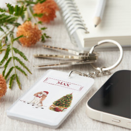 カバリヤキングチャールズスパニエル犬おもしろいクリスマスドッグ キーホルダー