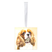カバリヤキングチャールズスパニエル犬オリジナル絵画ズ キューブオーナメント (右)