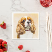 カバリヤキングチャールズスパニエル犬オリジナル絵画ズ スタンダードカクテルナプキン (インサイチュ)