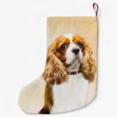 カバリヤキングチャールズスパニエル犬オリジナル絵画ズ スモールクリスマスストッキング (裏面)