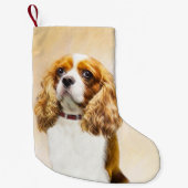カバリヤキングチャールズスパニエル犬オリジナル絵画ズ スモールクリスマスストッキング (正面)