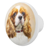 カバリヤキングチャールズスパニエル犬オリジナル絵画ズ セラミックノブ (右)