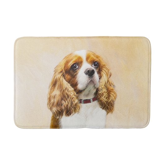 カバリヤキングチャールズスパニエル犬オリジナル絵画ズ バスマット (正面)