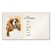 カバリヤキングチャールズスパニエル犬オリジナル絵画ズ マグネット名刺 (正面)