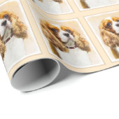 カバリヤキングチャールズスパニエル犬オリジナル絵画ズ ラッピングペーパー (ロールコーナー)