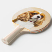 カバリヤキングチャールズスパニエル犬オリジナル絵画ズ 卓球ラケット (正面アングル)