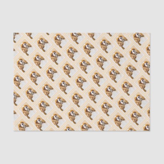 カバリヤキングチャールズスパニエル犬オリジナル絵画ズ 薄葉紙 (正面)