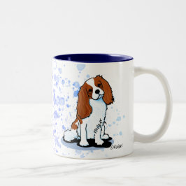 カバリヤキングチャールズスパニエル犬ツートーンコーヒーマグ ツートーンマグカップ