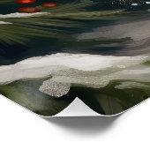 カバリヤキングチャールズスパニエル犬ドッグクリスマス ポスター (コーナー)