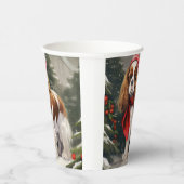 カバリヤキングチャールズスパニエル犬ドッグクリスマス 紙コップ (右)