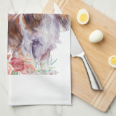 カバリヤキングチャールズスパニエル犬ドッグママフローラ キッチンタオル (四つ折り)