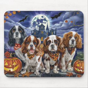 カバリヤキングチャールズスパニエル犬ハロウィン不気味 マウスパッド