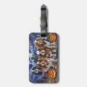 カバリヤキングチャールズスパニエル犬ハロウィン不気味 ラゲッジタグ (裏面縦)