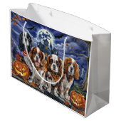 カバリヤキングチャールズスパニエル犬ハロウィン不気味 ラージペーパーバッグ (裏面アングル)