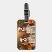 カバリヤキングチャールズスパニエル犬パピーオータムパンプキン ラゲッジタグ (正面縦)