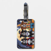 カバリヤキングチャールズスパニエル犬パンプキンハロウィーン ラゲッジタグ (裏面縦)